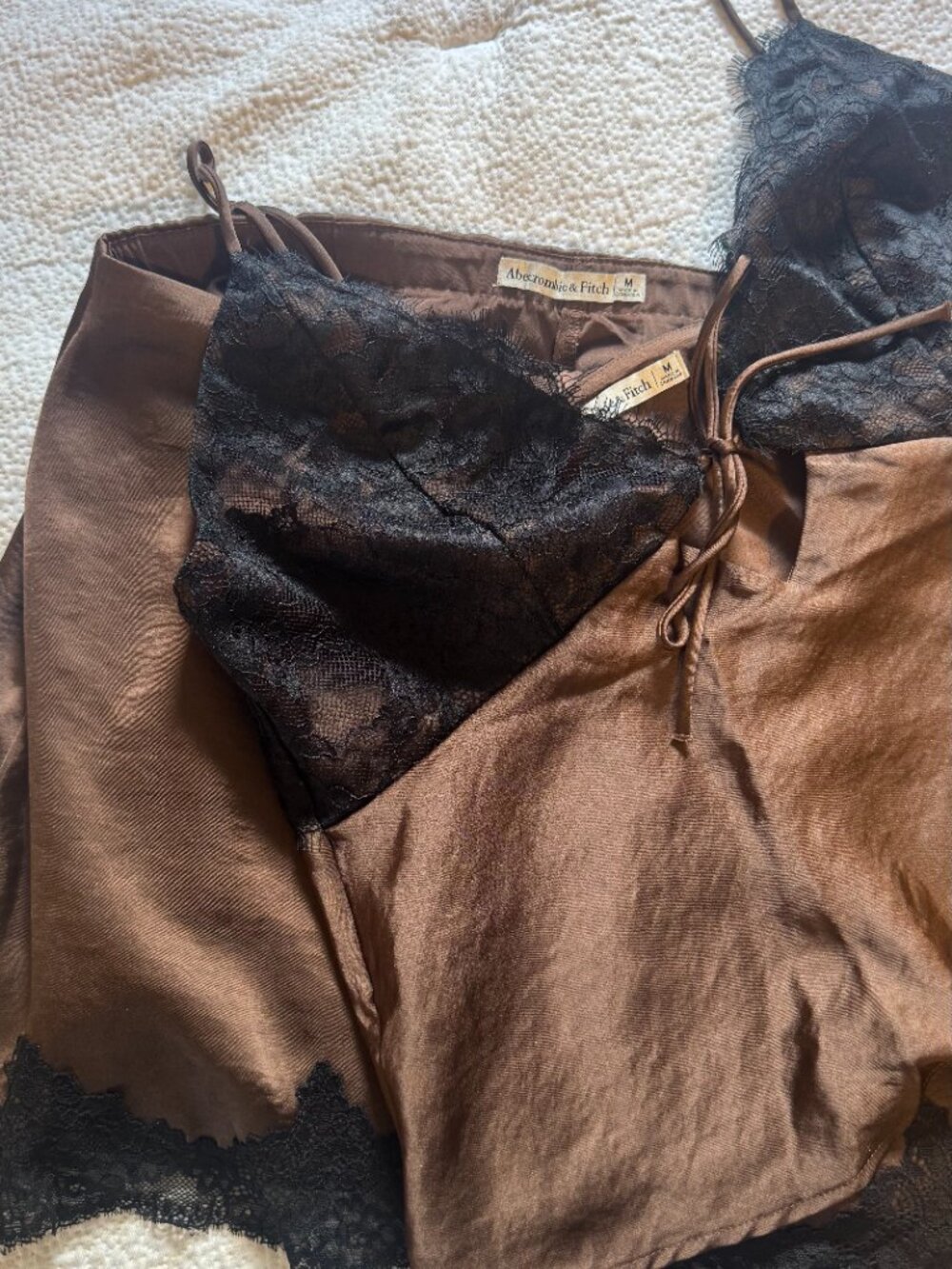 Abercrombie & Fitch Lace and Satin Set (Cami and Skort)